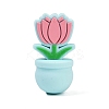 Flower Food Grade Silicone Focal Beads SIL-A011-03B-02-1