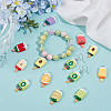 40Pcs 10 Styles Opaque Resin Pendants RESI-SC0006-16-3
