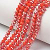 Electroplate Opaque Solid Color Glass Beads Strands EGLA-A034-P8mm-J07-1