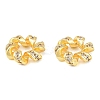 Twisted Brass Micro Pave Clear Cubic Zirconia European Beads KK-C142-02G-1