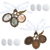2 Sets Wedding Bouquet Alloy & Glass Photo Charms DIY-SC0025-64-1
