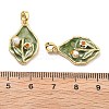 Brass Enamel Pendants KK-B129-25G-01-3