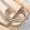 304 Stainless Steel Cuff Bangles for Women BJEW-B108-07P-2