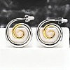 304 Stainless Steel Two-tone Stud Earrings for Women EJEW-R023-01GP-08-1