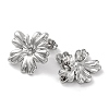 304 Stainless Steel Flower Stud Earrings EJEW-D281-12S-2