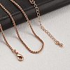 Brass Rolo Chains Necklaces for Women NJEW-D302-22RG-3