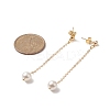 Shell Pearl Beads Dangle Stud Earrings EJEW-JE05219-3