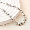 Brass Round Beads Slider Bracelets for Women BJEW-D317-13P-2