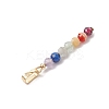 Chakra Natural Lapis Lazuli & Aquamarine & Green Aventurinee & Amethyst & Red Agate & Yellow Opal & Garnet Faceted Round Beaded Pendants PALLOY-JF03559-02-4