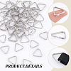 60Pcs 304 Stainless Steel Adjuster Triangle Double Buckles STAS-UN0059-55-5