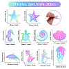 20Pcs 10 Styles Ion Plating(IP) 201 Stainless Steel Etched Metal Embellishments Pendants STAS-CA0002-35-2