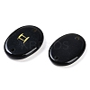 12Pcs 12 Styles Twelve Constellation Natural Obsidian Flat Oval Links Connector Charms G-K359-05D-2