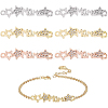 6Pcs 3 Colors Brass Micro Pave Clear Cubic Zirconia Connector Charms ZIRC-BC0001-16-1