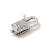 Brass Micro Pave Clear Cubic Zirconia Lobster Claw Clasps KK-A266-24A-P-2