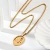 201 Stainless Steel Virgin Mary Pendant Wheat Chain Necklaces for Men NJEW-S387-09G-05-2