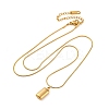 304 Stainless Steel Rectangle Pendant Snake Chain Necklaces for Women Men EJEW-Z044-02G-2