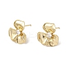 Brass Pave Clear Cubic Zirconia Flower Stud Earring Findings LS-KK-A275-01A-G-1