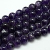 Natural Amethyst Round Bead Strands G-L170-12mm-01-1