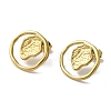 Ion Plating(IP) 304 Stainless Steel Stud Earrings for Women EJEW-Z066-12G-1