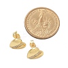 Brass Micro Pave Clear Cubic Zirconia Stud Earrings for Women LS-EJEW-U034-02G-03-5