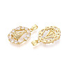 Brass Micro Pave Clear Cubic Zirconia Pendants KK-N259-04G-2