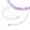 Natural White Moonstone & Malaysia Jade & Striped Agate & Amethyst Round Beads Braided Bead Bracelets for Women BJEW-JB12917-02-4