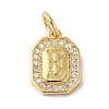 Real 18K Gold Plated Brass Micro Pave Clear Cubic Zirconia Pendants KK-L216-002G-E-1