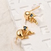 Brass Stud Earrings EJEW-C158-11A-G-3
