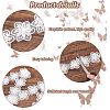 2 Styles Flower & Butterfly Organza Lace Trim with Resin Imitation Pearl Beads OCOR-PH0004-62-4
