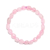 Natural Rose Quartz Bead Stretch Bracelets LS-BJEW-K213-01-4