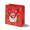 Christmas Santa Claus Print Paper Gift Bags with Nylon Cord Handle CARB-K003-01B-01-1