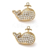 304 Stainless Steel Micro Pave Clear Cubic Zirconia Pendants CU-CBAF0F8-01B-G-1
