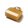 Natural Topaz Jade Brass Pendants KK-E274-01G-16-4