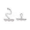 Anti-Tarnish Rhodium Plated 925 Sterling Silver Necklace Layering Clasps STER-N016-14P-2