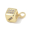 Brass Micro Pave Clear Cubic Zirconia Pendants KK-P273-07G-2