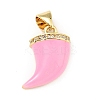 Brass Micro Pave Clear Cubic Zirconia Enamel Pendants KK-G416-39G-01-1