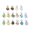 16Pcs 8 Colors Glass Charms PALLOY-JF03194-1