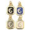 Rack Plating Brass Micro Pave Cubic Zirconia Pendants KK-G513-73A-05G-1