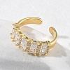 Brass Micro Pave Cubic Zirconia Cuff Open Rings for Women RJEW-L343-16G-04-3