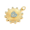 Brass Micro Pave Sky Blue Cubic Zirconia Pendants CU-CBA4A93-02C-G-2