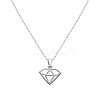 S925 Sterling Silver Geometric Diamond Shape Necklaces for Women Daily Wear DY7121-2-1