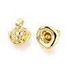 Brass Micro Pave Clear Cubic Zirconia Charms KK-N259-02G-2