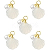 5Pcs Natural Agate Shell Shaped Pendants G-YW0002-43-1