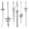 60Pcs 6 Styles Tibetan Style Alloy Big Pendants TIBEP-FS0001-25-1