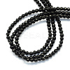 Faceted Round Natural Black Onyx Beads Strands G-S136-4mm-2