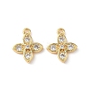 Brass Micro Pave Clear Cubic Zirconia Charms KK-D504-12G-1