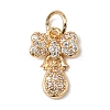 Brass Micro Pave Cubic Zirconia Charms KK-C133-03H-G-1