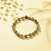 Natural Labradorite Round Beaded Stretch Bracelet BJEW-JB08197-06-2