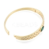 Cubic Zirconia Oval Hinged Bangle BJEW-G651-10G-05-4