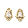 Teardrop Brass Pave Clear Cubic Zirconia Cabochons KK-A275-16G-1